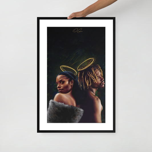 Framed Adam & Eve Painting